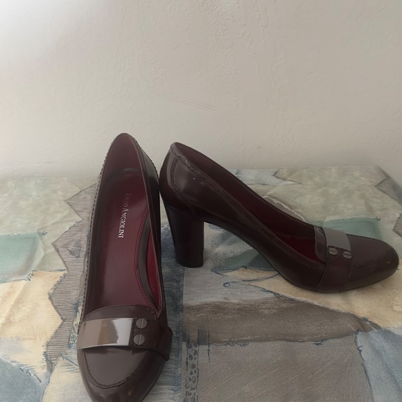 Enzo Angiolini Brown Patent Leather Block Heels | Classic Office Pumps Size 9.5 - Picture 2 of 4